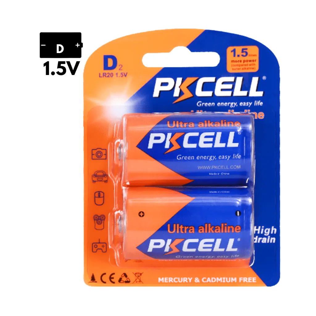 [LR20-1.5V] PILA D ULTRA ALCALINA 1.5V LR20-2B  BLISx2UNID. PKCELL