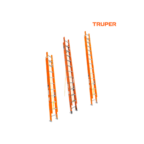 [16757] ESCALERA DE EXTENSION TELESCOPICA 24 PELDAÑOS FIBRA TRUPER