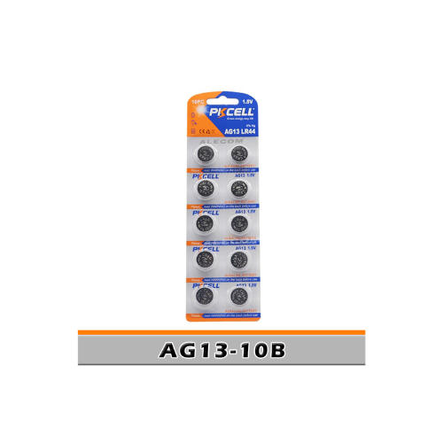[AG13-10B] BATERIA T/BOTON ALCALINA 1.5V 145mA BLISTER X 10 UNID PKCELL