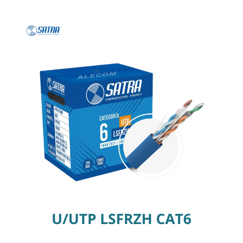 [CAT6-AZ-S] CABLE CAT6 UTP-LSZH-3-22 24AWG INTERIORES AZUL CAJAX305MTS SATRA