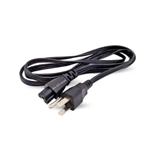 [ZZ-Y-CPT-1.8M] CABLE POWER TIPO TREBOL 1.8M PLANO COLOR NEGRO