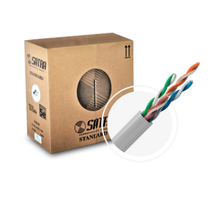[CAT5-SATRA] CABLE SOLIDO UTP CAT-5E GRIS 0201013006 CAJAx305MTS SATRA
