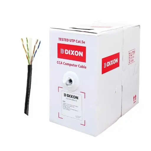 [7061] CABLE UTP CAT-5E 4PX24AWG COBRE NEGRO EXTERIOR UV CAJAX305MTS DIXON