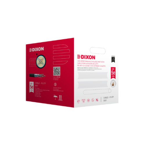 [3057] CABLE UTP CAT-5E STP CCA-24AWG P/EXT. UV CAJAX305MTS DIXON