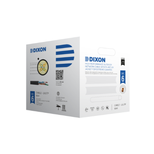 [9041] CABLE UTP CAT-6 CCA 4PX23AWG NEGRO EXTERIOR UV CAJAX305MTS DIXON