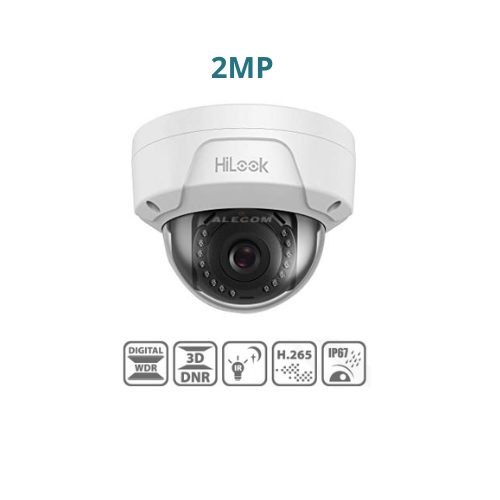 [IPC-D121H] CAMARA IP DOMO 2MP D/N ICR  H.265+ IP67-IK10 IR30MTS POE HILOOK