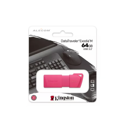 [KC-U2L64-7LN] MEMORIA FLASH USB DTXM 64GB NEON PINK KINGSTON