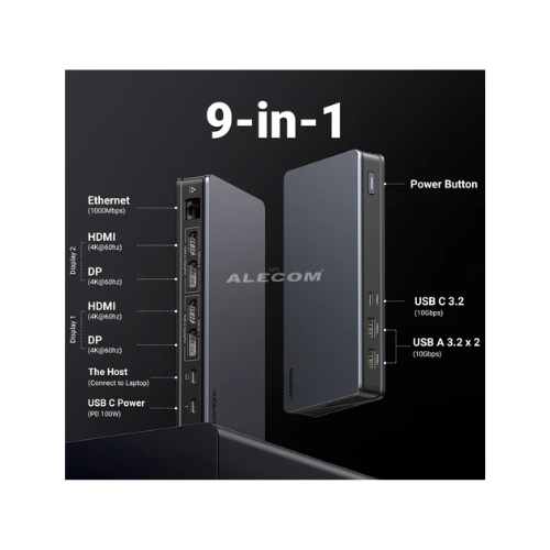 [90912] DOCKING ESTACION P/LAPTOP 9en1 USB C UGREEN