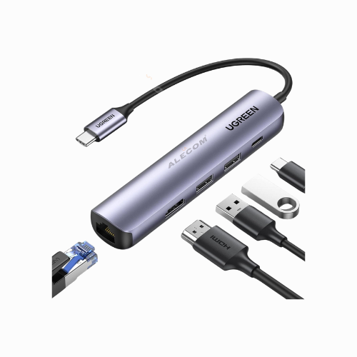 [10919]  ADAPTADOR TIPO C A MULTI USB 3.0 5EN1 HDMI RJ45 USB 3.0 X2 PD UGREEN