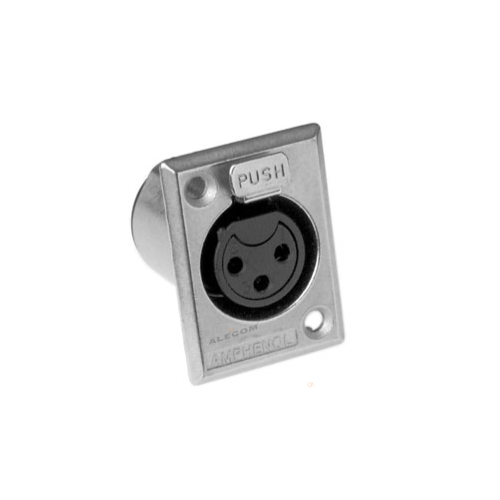 [AC3FPZ] JACK CANON CHASIS PLATEADO 3P RECTANGULAR AMPHENOL