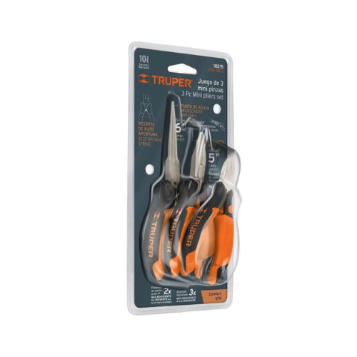 [18215] JUEGO 3 MINI ALICATES  CONFORT GRIP JGO-MP-3 TRUPER