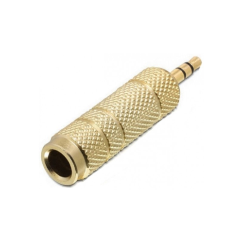 [K4042G-ZN] ADAPT.PLUG STEREO 3.5MM A JACK STEREO.6.3MM MET.DORADO