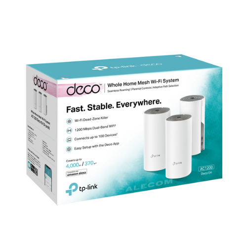 [DECO E4-3] MESH KIT-3 AC1200, 3 ANT INT, 2 PUERTOS FAST E TP-LINK