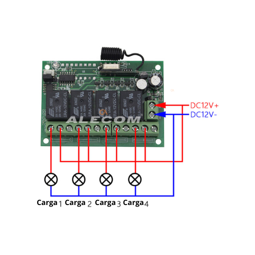 [KZY-RF315] MODULO RELAY 4 CH C/CONTROL 315MHZ