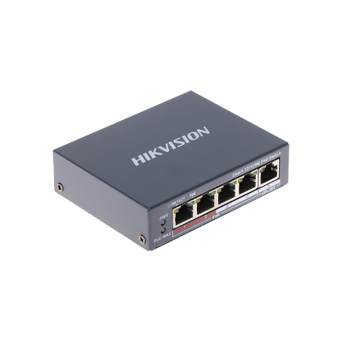 [DS-3E1105P-EI/M] SWITCH 4 PUERTOS POE + MONITOREADO - 12VDC/220V HIKVISION