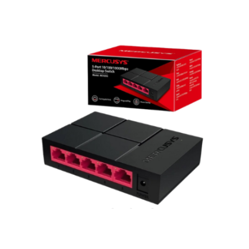 [MS105G] SWITCH 5 PUERTOS GIGABIT10/100/1000 Mbps MERCUSYS
