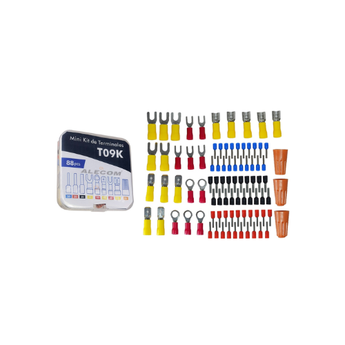 [T09K] KIT DE 9 TIPOS DE TERMINALES AISLADOS Y PROTECTOR ROSCADO 
