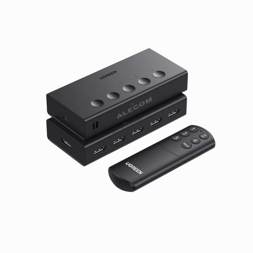 [90512] SWITCH HDMI 5en1 SALIDA 4K@60HZ CM568 C/CONTROL REMOTO UGREEN