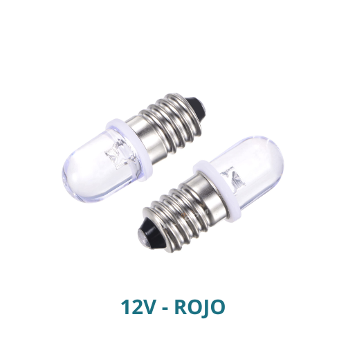 [KZY-0117-R-12V] LED BASE ROSCA E10 12V ROJO