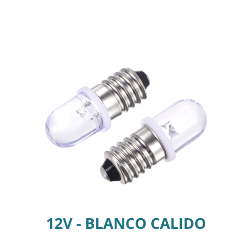 [KZY-0118-W-12] LED CON BASE ROSCA E10 12V WARM WHITE