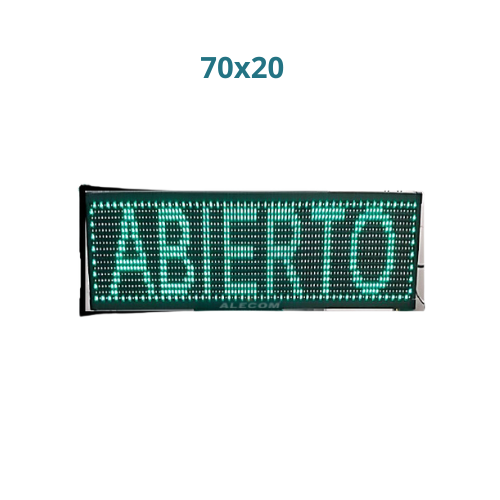 [70X20-INT-V] LETRERO ELECTRONICO DE 70X20CM INTERIOR U6A VERDE