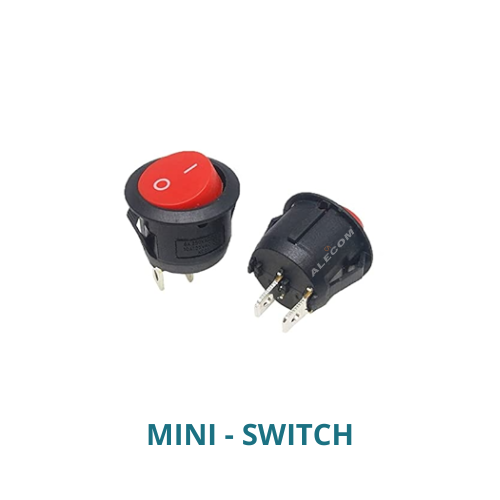 MINI SWITCH ROCKER 3PIN 3AMP. 250V REDONDO 16x14x9MM