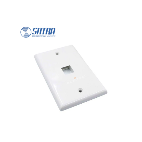[WP-N1] PLACA DE PARED SIMPLE P/RJ45 BLANCO FACE PLATE 1VIA SATRA