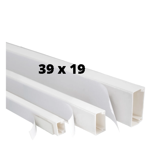 [39X19-S] CANALETA ADHESIVA BLANCO 39X19 1302013919 UND. SATRA