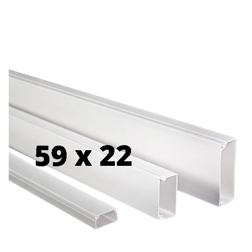 [59X22-S] CANALETA ADHESIVA BLANCO 59X22 UND. SATRA
