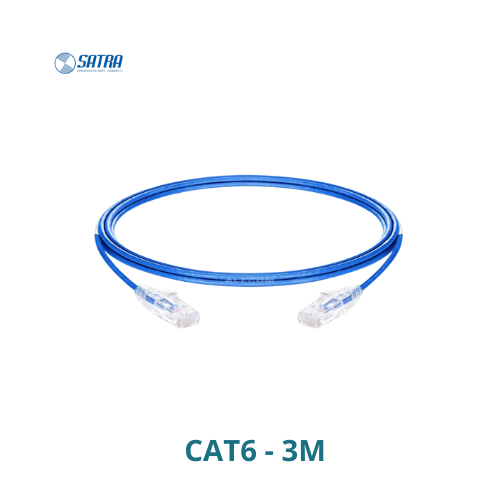 [PCSC6-3M-BLUE] PATCH CORD CAT6 3MT SLIM AZUL SATRA