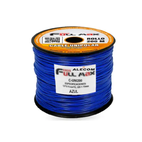 [C-UNI200-BL] CABLE UNIPOLAR OD:1.15MM AZUL ROLLOX200MTS FULL