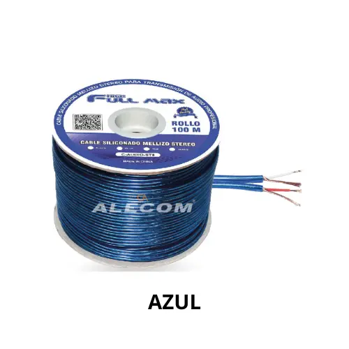 [C-AUDIO-ST8 BLUE] CABLE SILICONADO MELLIZO STEREO 8 ROLLOx100MTS BLUE FULL MAX 