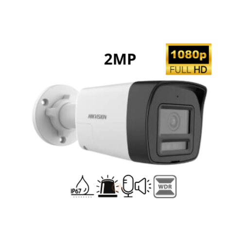 [DS-2CE16D0T-LPTS] CAMARA MINI TUBO 2MP AUDIO 2 VIAS SMART HYBRID LIGHT 20M 2.8MM HIKVISION