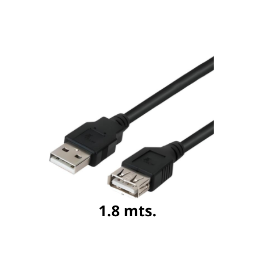 [USB-AM/F-1.8M] CABLE USB A/A EXTENSION NEGRO OD 3.8mm 1.8MTS LANCOM 