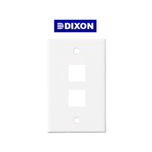 [JE3002WH] PLACA DE PARED P/RJ45 BLANCO FACEPLATE 2PUERTO DIXON 