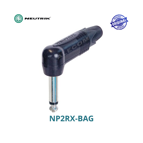 [NP2RX-BAG] PLUG MONO 1/4 ANGULO NEGRO ORIGINAL NEUTRIK