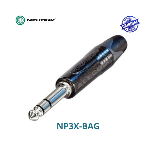 [NP3X-BAG] PLUG STEREO 1/4 ANGULO NEGRO ORIGINAL NEUTRIK