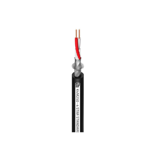 [K4M250] CABLE COBRE PARA MICRÓFONO ADAM HALL AWG20/0.50 MM/ADAM HALL - NEGRO MTS