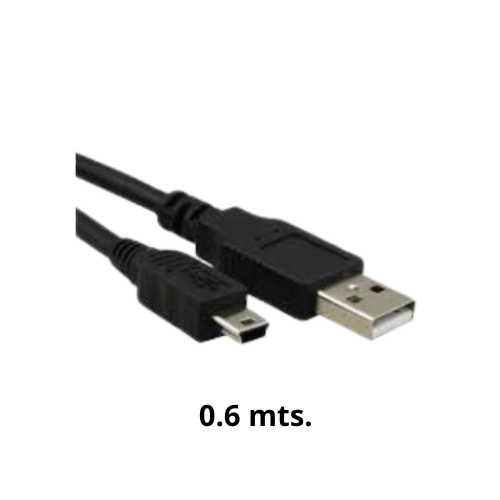 [USB-AM/MIN5P-0.6M] CABLE USB A MINI USB 5P NEGRO OD 3.8mm 0.6M LANCOM 
