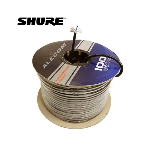 [CEL002BK] CABLE STEREO MICROFONO MALLA DORADA NEGRO ROLLOx100MTS SHURE