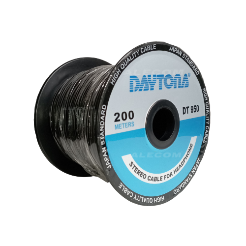 [DT-950-BK] CABLE STEREO 3C P/AUDIFONOS NEGRO DT950-BK ROLLOx200MTS DAYTONA