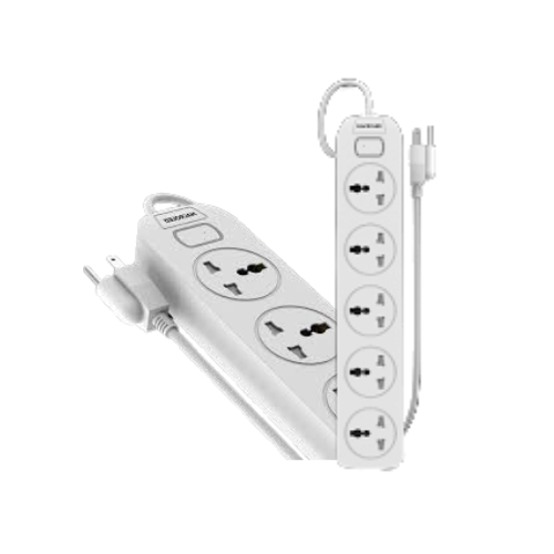 [SX5B-1.5M] SUPRESOR MULTIPLE 5 TOMAS BLANCO 1.5MTS 10A 250V 2500W MAX MACROLED
