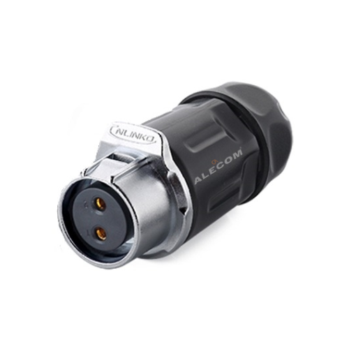 [LP-20-J02PP-01-001A] CONECTOR JACK AEREO METAL/PLÁSTICO DE 2 PINES TIPO LP20 CNLINKO