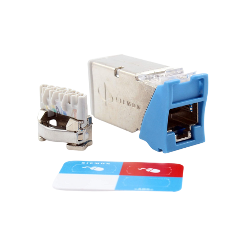[Z6A-S06B] JACK RJ-45 CAT6A APANTALLADO Z-MAX PLANO/ANGULAR AZUL SIEMON